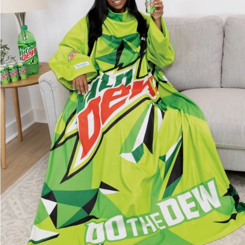 Mountain Dew Green Snuggie Blanket